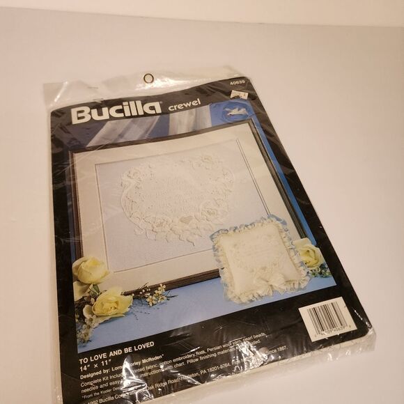 Vintage 1992 Bucilla Crewel Complete Kit To Love And Be Loved - Picture 1 of 8